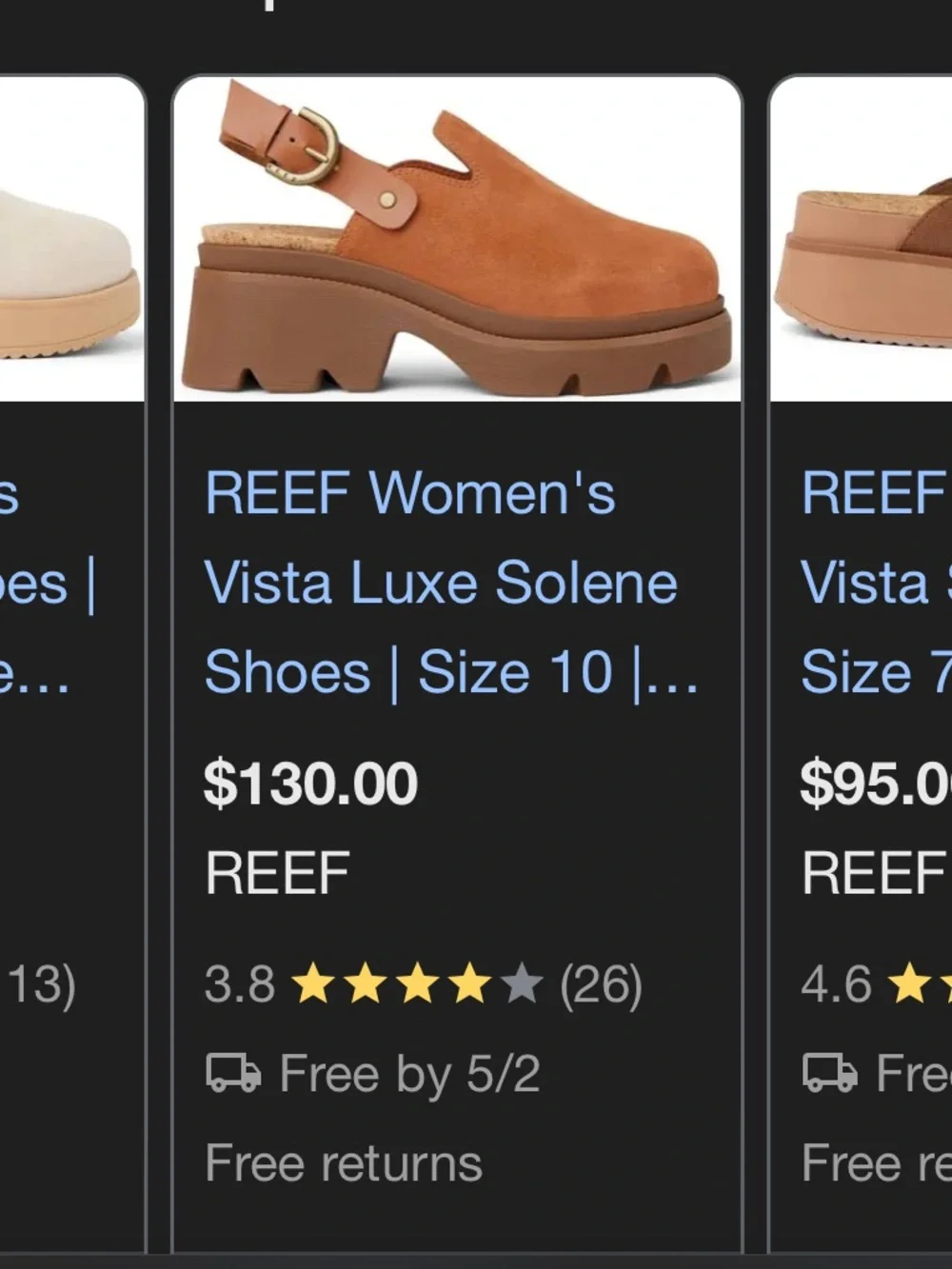 Reef Vista Luxe Solene Slingback Clog in Brown - Picture 3 of 3